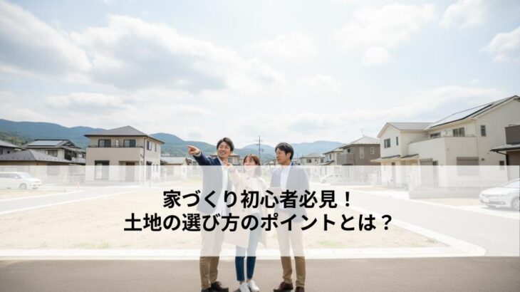 家づくり初心者必見！土地の選び方のポイントとは？