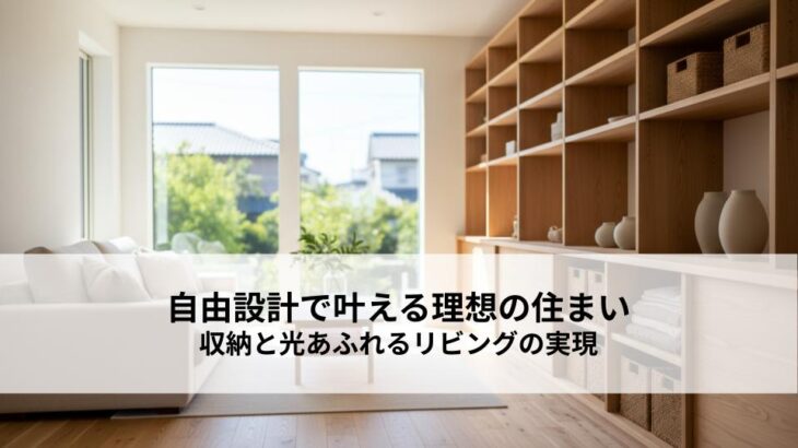 自由設計で叶える理想の住まい収納と光あふれるリビングの実現