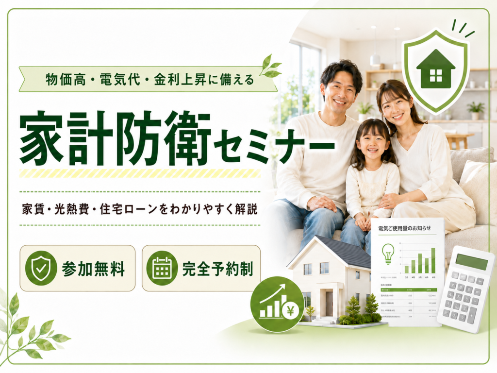 【松山市 新築住宅】物価高・電気代・金利上昇から家族を守る家計防衛セミナー